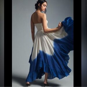 Anthropologie blue and cream maxi dress. Size S. Samant Chauhan